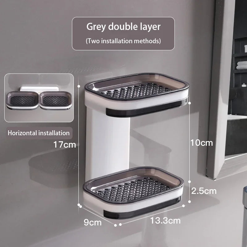 Double Layer StorageDouble Layer DrainageHousehold Bathroom Storage Rack