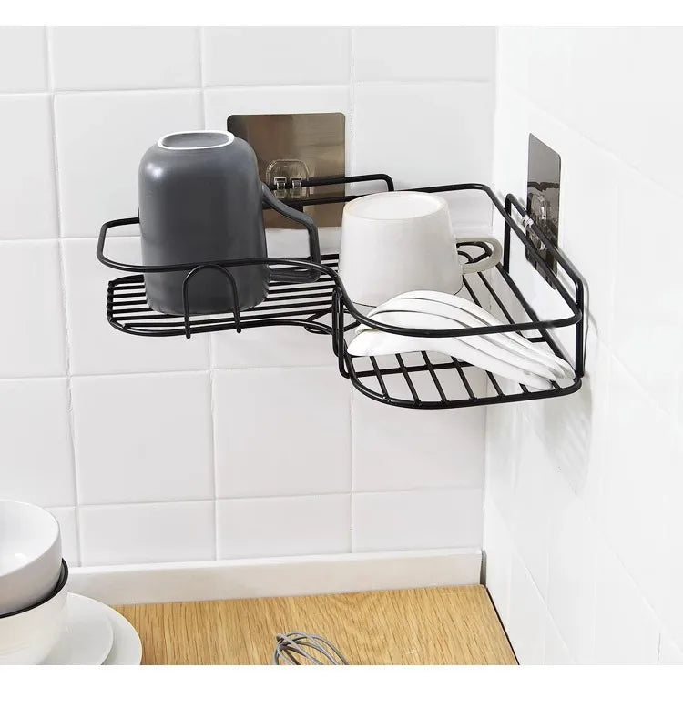 No-Drill Corner Shelf Bathroom Rack