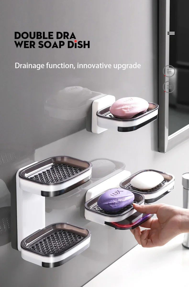 Double Layer StorageDouble Layer DrainageHousehold Bathroom Storage Rack