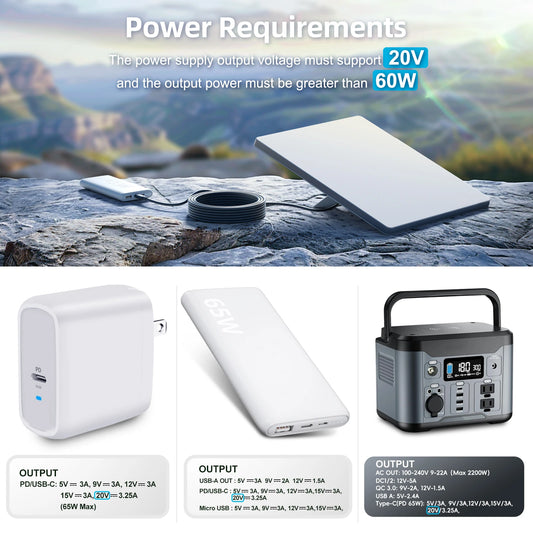 For StarLink 2M 5M USB C to DC Power Cable
