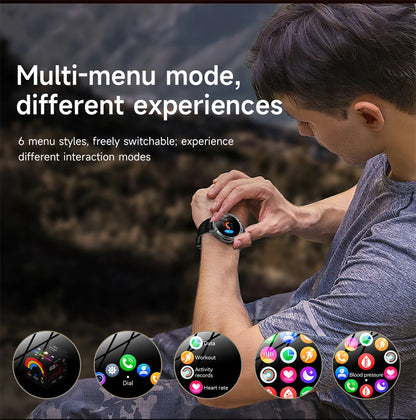 LIGE 2025 New For HUAWEI Xiaomi 1000mah AMOLED Smart Watch Men Sports Fitness LED Flashlight 3ATM Waterproof BT Call Smartwatch
