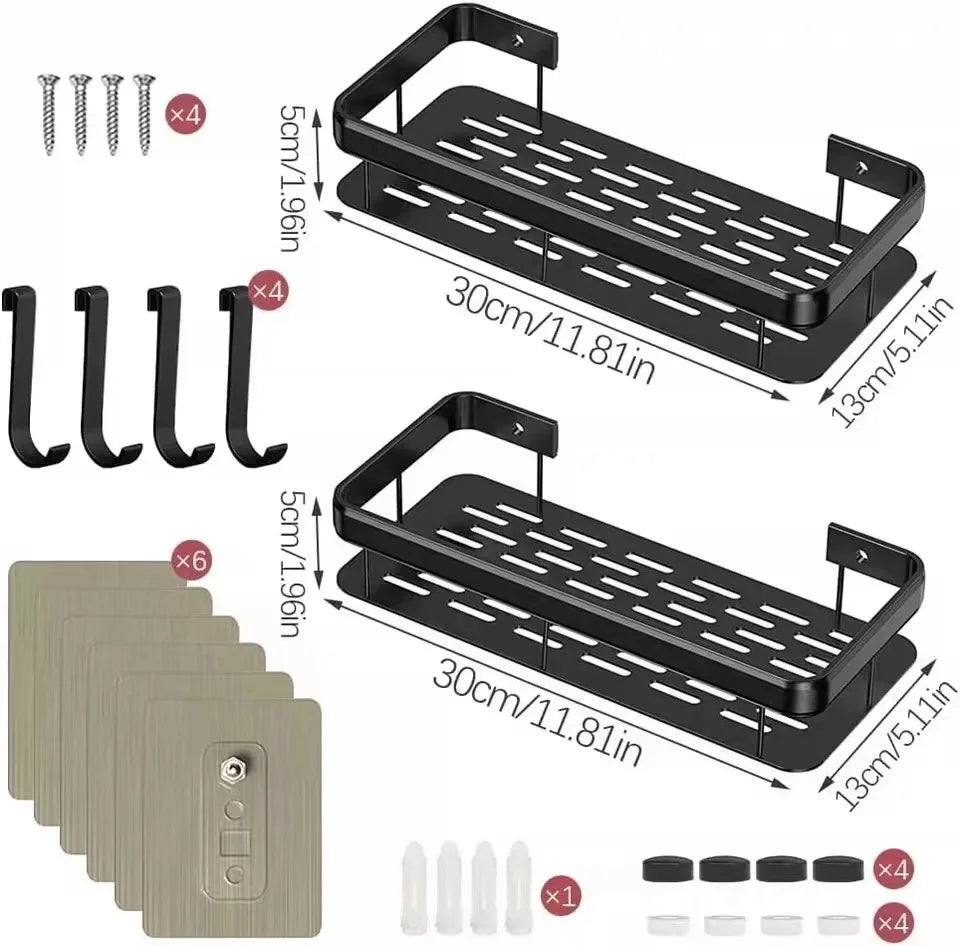 Bathroom Basket Suction Cup Wall-Mounted Space Aluminum