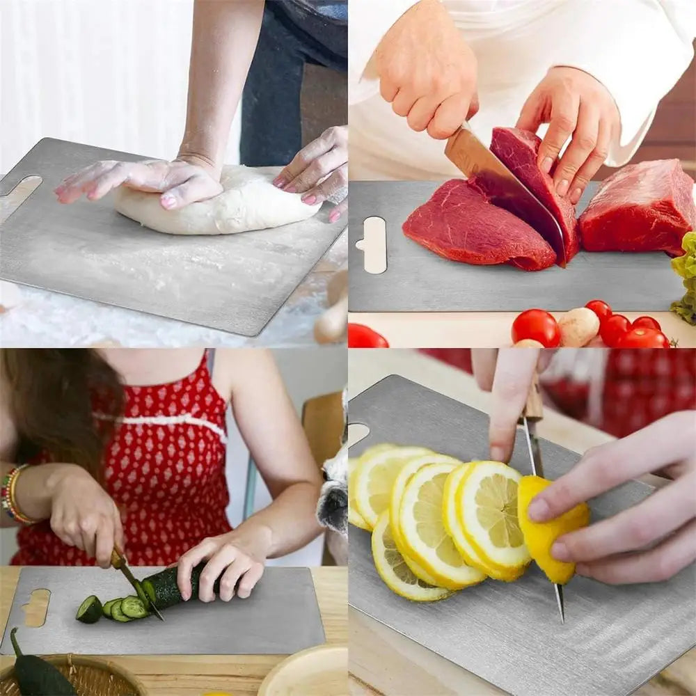 Titanium Cutting Boards for Kitchen Stainless Board 304 Steel Thickened Double Sided