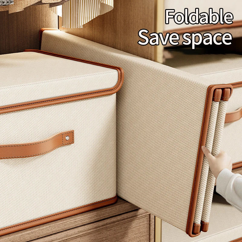 Cube Bins Boxes with Lids, Foldable Clothing Storage