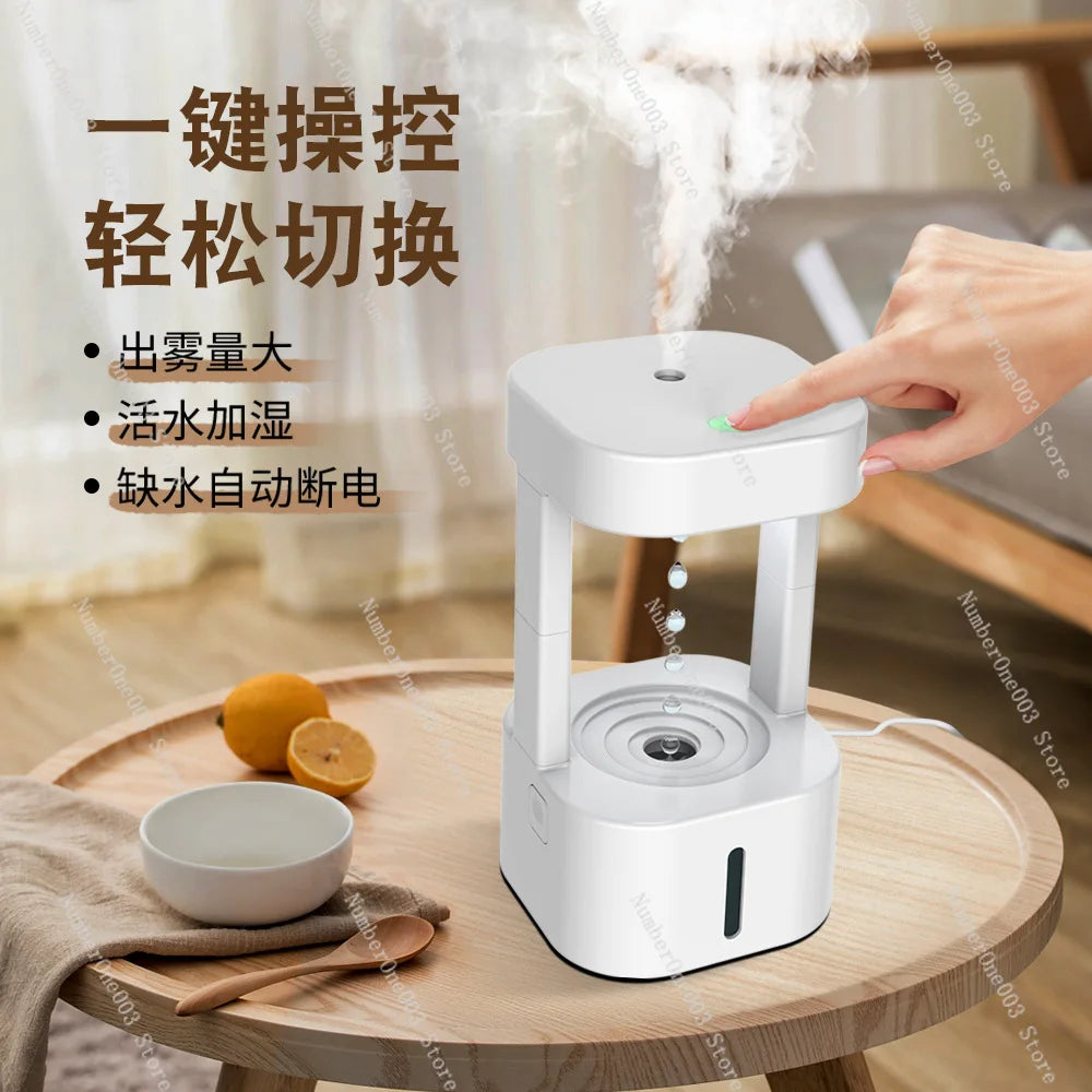 Anti-Gravity Drip Humidifier, LED Colorful Night Light Remote Control