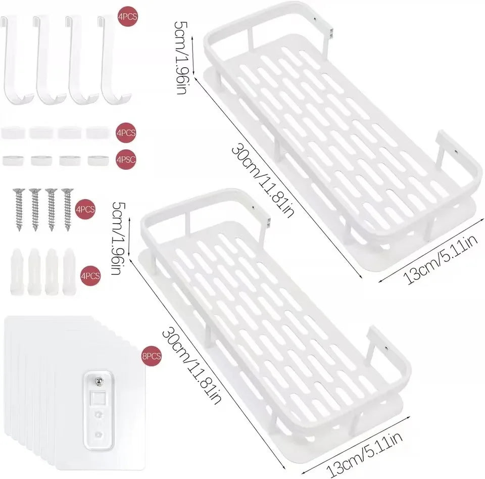 Bathroom Basket Suction Cup Wall-Mounted Space Aluminum