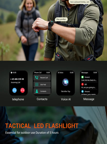 Blackview 2025 New Outdoor Smartwatch 900mAh W70 Pro 2.01'' TFT HD Screen Waterproof Men Watches with Emergency Lighting Compass