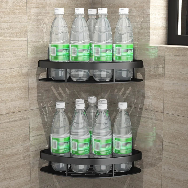 Bathroom Basket Suction Cup Wall-Mounted Space Aluminum