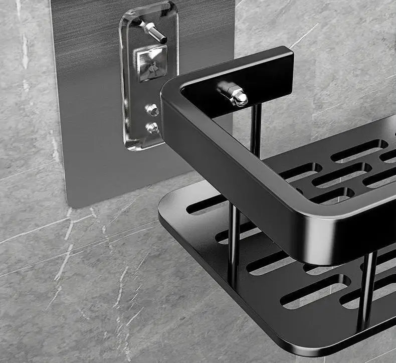 Bathroom Basket Suction Cup Wall-Mounted Space Aluminum