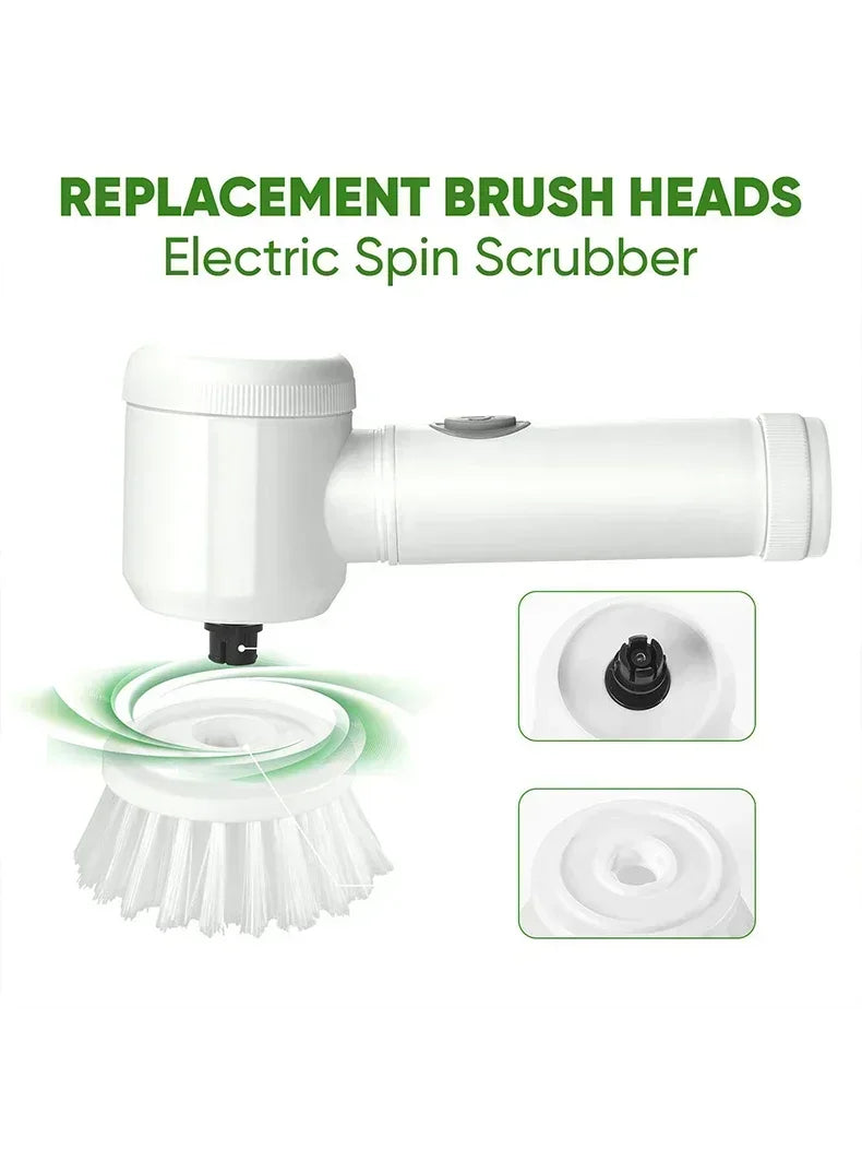 Electric Spin Scrubber Cordless Spin Scrubber with 5 Replaceable Brush Heads