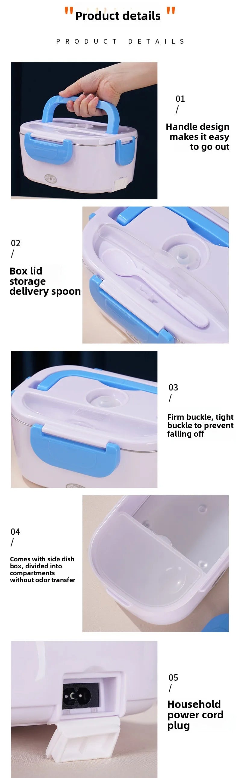 Stainless Steel Liner Kitchen Household Electric Lunch Box
