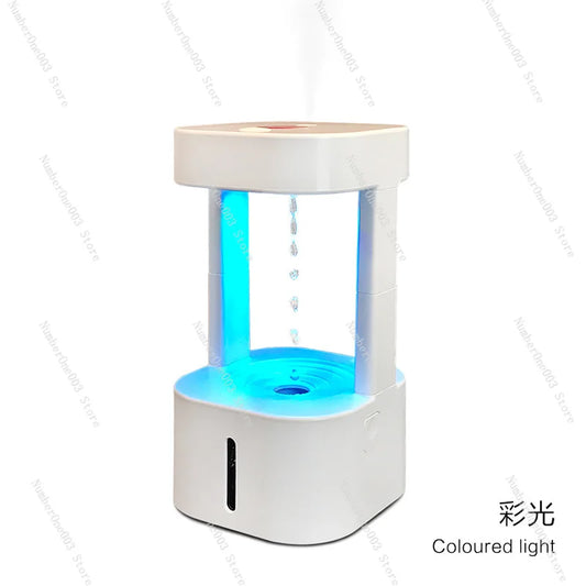 Anti-Gravity Drip Humidifier, LED Colorful Night Light Remote Control