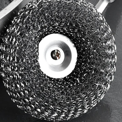 20/1Pcs Cleaning Brush Long Handle Pot Brush Kitchen Pan Pot Dishes Steel Wool Steel Wire Metal Wool Scourer Household Cleaning