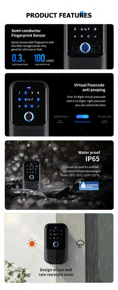 YRHAND TTlock password Smart Fingerprint Digital card
