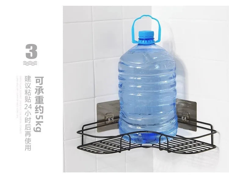 No-Drill Corner Shelf Bathroom Rack