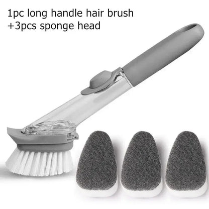 Refillable Liquid Cleaning Brush Kitchen Bowl Scrubber