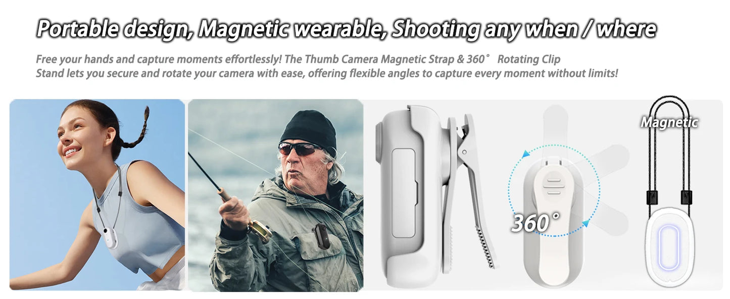 Mini Body Cam 128GB Magnetic Pocket Sports Recorder WiFi Wireless Thumb Camera  Video